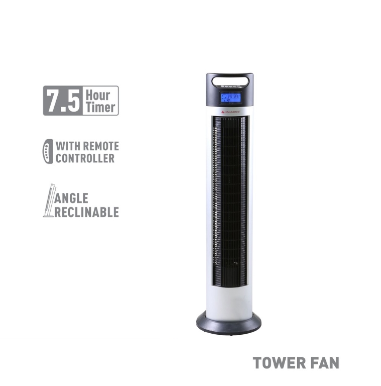 Hanabishi Tower Fan HTOWF1400SS | Adjustable Powerful Air Cooling Electric Fan 3 Speed