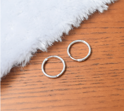 Italy Sterling Silver Hoop Loop Earring