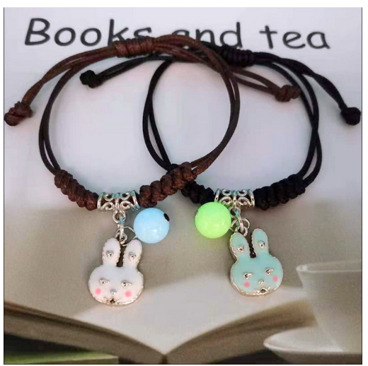 2Pcs Glow in the Dark Luminous Bracelet For Women Adjustable Fashion Women Men Couple Bracelet Best Friends Bracelets B7