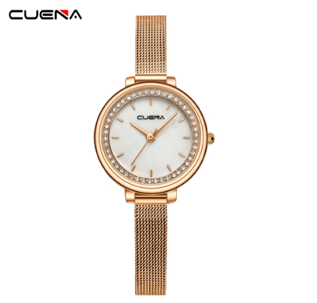 CUENA Women Watches Original Brand Rose Fashion Versatile Casual Business Quartz Waterproof 6031 006