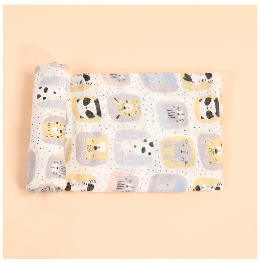 HappyFlute 1Pcs Baby Muslin Swaddle Cotton Summer Baby Blanket 120x110cm S10