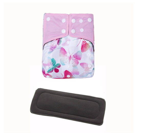 Cloth Diaper 1 Set With Bamboo Charcoal Inserts In Stocks D14