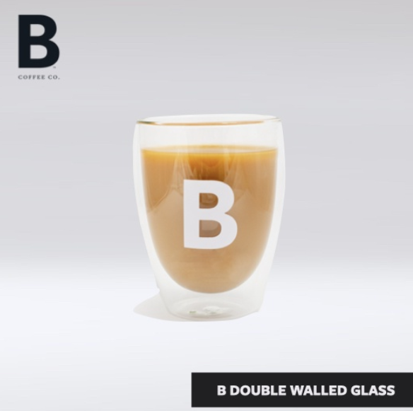 B Coffee Co Double Walled Statement Glass