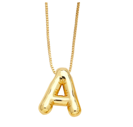 Fashion 26 Letter Pendant Gold Plated Necklace Style Versatile Collar Chain Women's Friends Commemorative Jewelry Accessories Gift A