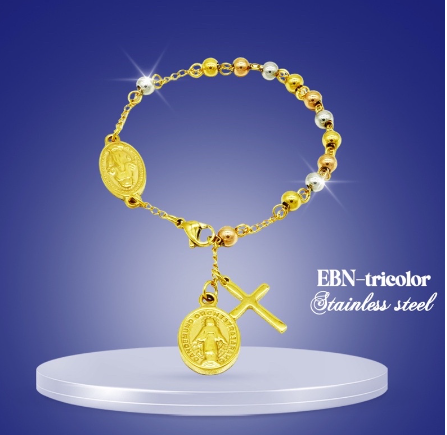 STAINLESS ROSARY BRACELET