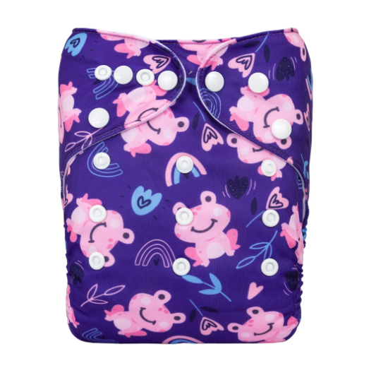 Alva Baby Cloth Diapers 1Set With Bamboo Charcoal Insert Printed Washable Diapers Cloth Diaper Pocket Nappy D18