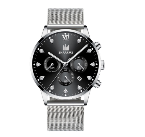 Fashion Men Stainless Steel Quartz Watches with Calendar M07