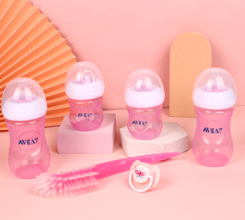 Newborn Baby Milk Starter Set Soft Silicone Wide Caliber Feeding Bottle BPA FREE