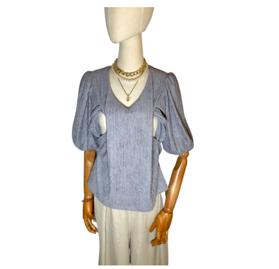 Nursing Blouse Puff Sleeve Plain Bark Nursing Top Breastfeeding Blouse Nursing wear Baptismal Outfit NB10