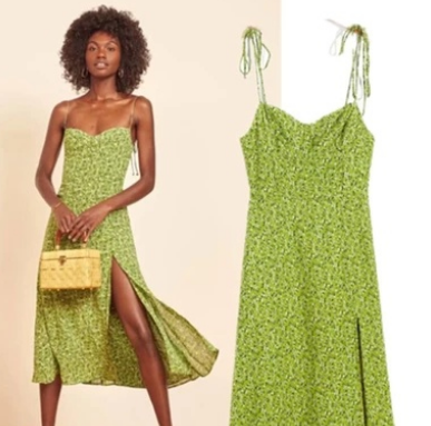 New Printing Suspenders Slim Mini Dress