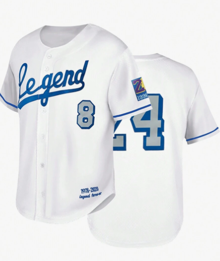 1pc Men's Short Sleeve Athletic Tee With Embroidery Of Numbers 8 And 24 Gym Clothes Men Basic T Shirt