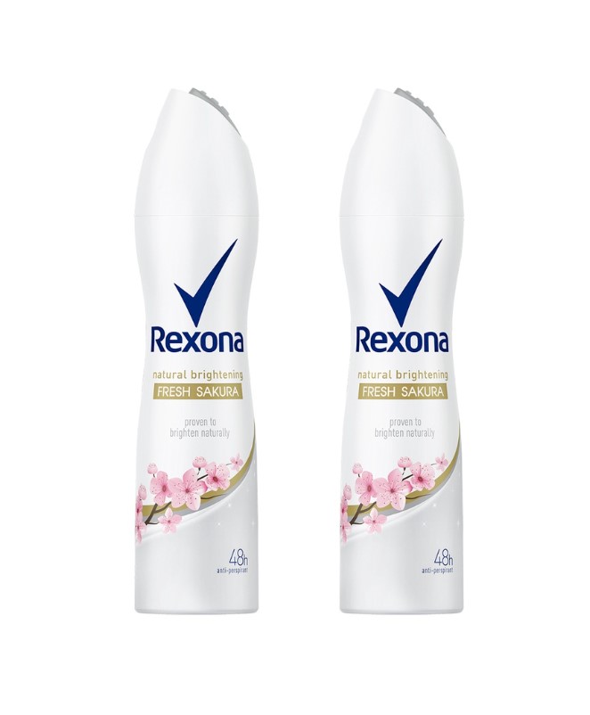 Rexona Natural Brightening Deodorant Spray Fresh Sakura 150ML BUNDLE OF 2