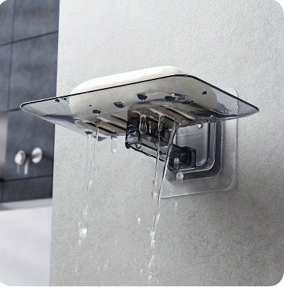 1 Piece Soap Rack, Perforation-Free, Wall-Mounted Soap Rack, Soap Sponge Dish, Bathroom Accessories, Soap Dish, Self-Adhesive