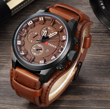 CURREN Men's Watch Quartz Fashion Leather Watches Jewelry Bracelet