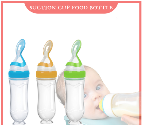 Baby Squeezing Feeding Spoon Silicone Training Scoop
