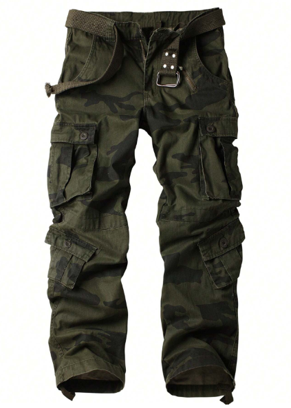 AKARMY Men's Casual Cargo Pants Camo Pants Combat Work Pants With 8 Pockets Outdoor Hiking Pants Multi-Pockets Tactical Pants(No Belt)