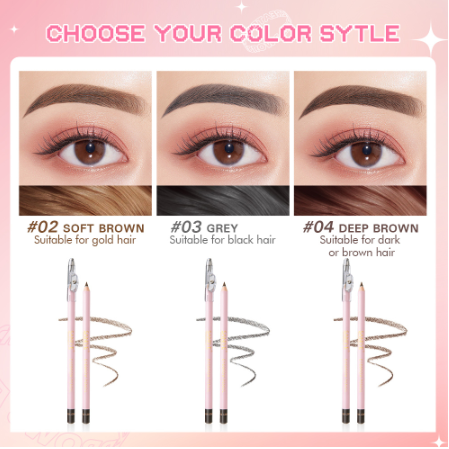 SANIYE 3 Colors Brown Black Lasting Waterproof Eyebrow Pencil With Pencil Sharpener P1502
