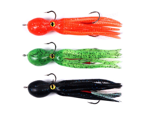 GOTURE Squid Soft Fishing Lure Bionic Octopus Bait With Double Jig Hook