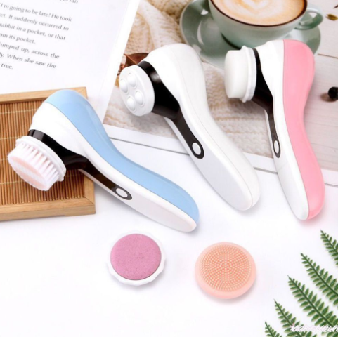 5-In-1 Rechargeable Electric Cleanser Brush Waterproof Electric Face Cleansing Brush Device For Deep Cleaning Cleaner Face