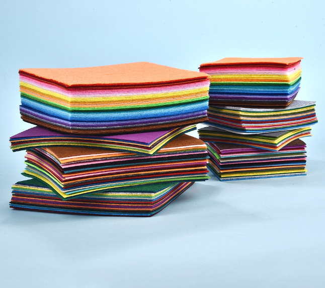 40Pcs/Lot Handmade Non Woven Felt Fabric Flowers DIY Craft Colorful Toy Dolls Sewing Material Needle Punch Home