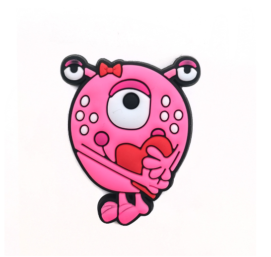 Cute Heart Crocs Charms Mike Wazowski Jibbits Charm Pin Monster University Jibits Crocks for Women Shoes Accessories M8