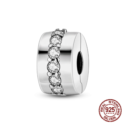 Fit Original Pandora Bracelet Beads Pendant 925 Sterling Silver Love Positioning Buckle Series Colorful Women Jewelry DIY Gift S044