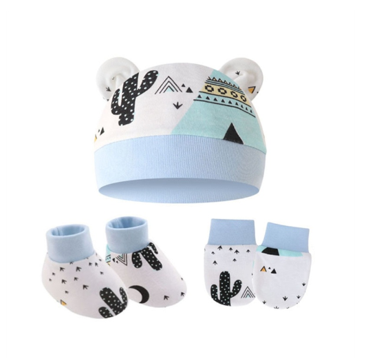 Some Baby Beanies Gloves Sock Set Newborn Baby Mittens No Scratch No Scratch Mittens S5