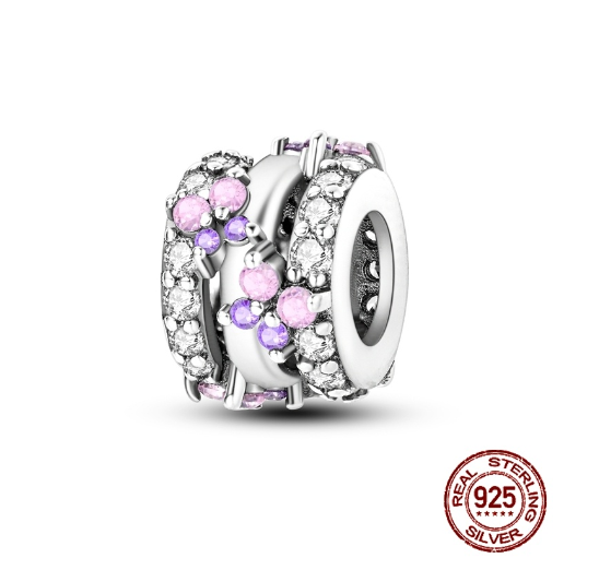 Fit Original Pandora Bracelet Beads Pendant 925 Sterling Silver Love Positioning Buckle Series Colorful Women Jewelry DIY Gift S024