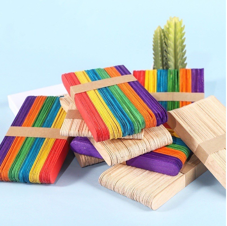 School popsicle sticks Wooden Popsicle Stick Ice Cream Sticks Arts & Crafts 50 pcs