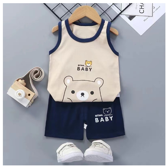 0-5yrs Baby Kids Sando Terno for Boy Girl Sando with Shorts D9
