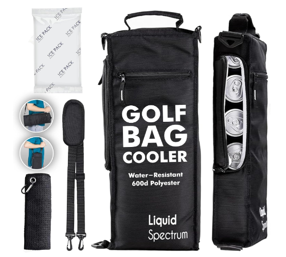 Golf Cooler Bag with Insulated Soft Cooler for 6 Cans of Beer or 2 Bottles of Wine, Portable Cooler Bag for Travel Outdoor Discreet Golf Accessories