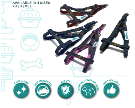 Doggo Denim Strong Harness (Medium Size)