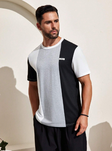 Manfinity Homme Men Letter Graphic Colorblock Tee