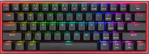 Redragon Fizz RGB Wired Mechanical Gaming Keyboard Black Dust-Proof Red K617-RGB