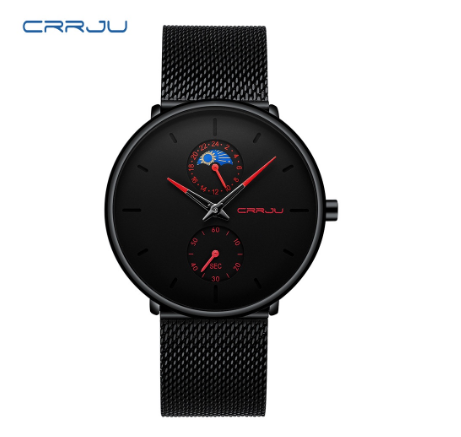 CRRJU Men's Watch Stainless Steel Casual Business Sports Quartz Waterproof 2162 XM No Box M01