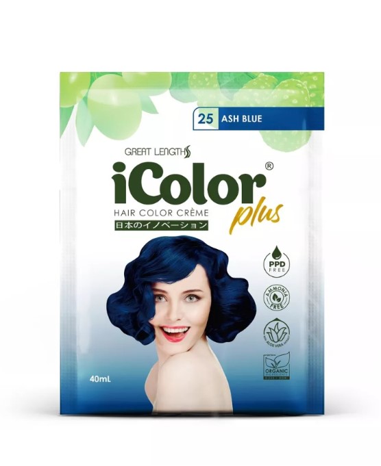 ICOLOR Plus Shampoo Hair Color Creme Ash Blue 40ML