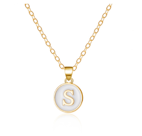 26 Initial Pendant Necklace Men's and Women's Fashion Simple Style Initial Pendant Gold Necklace Holiday Gift S