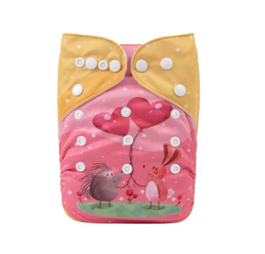 Alva Baby Cloth Diapers Washable Reusable Real Cloth Pocket Nappy Diaper Only No Insert For 3-15kg 6.6-33.1Ibs Baby And Newborn D39