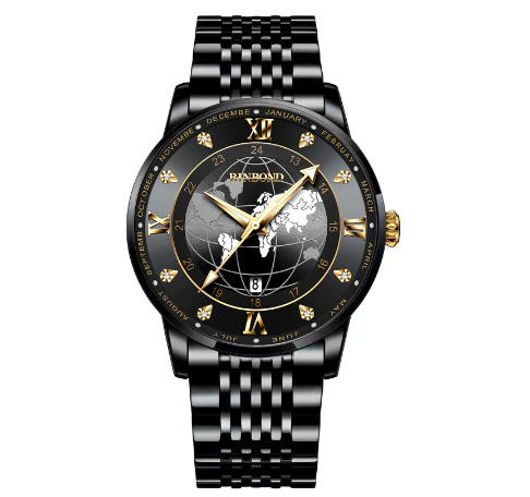 Binbond Original Luxury Men's Unique Watch Male Earth Starry Sky Luminous Fashion Business Stainless Steel Butterfly Buckle Wrist Watch M10