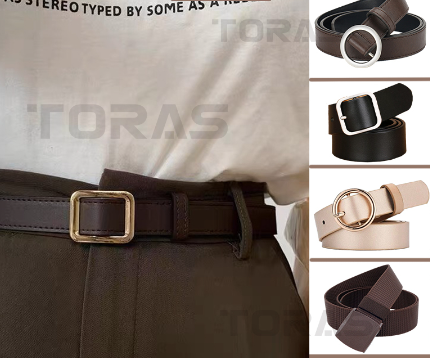 Men Fashion Belt Adjustable With No Holes Square Buckle