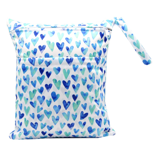 30x37cm Cloth Diaper Wet Dry Bags Double Zipper Mixed Color Printed Portable Waterproof Dag Storage Bag Swimwear Bag C29