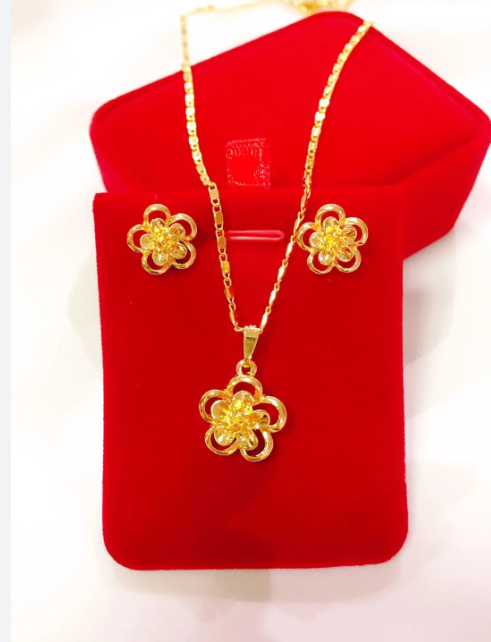 Fashion Jewelry 24k Gold Plated 2in1Set Bangkok for Women