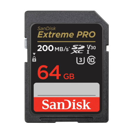 SanDisk Extreme PRO 64GB SDXC UHS-I C10, U3,V30,4K UHD Memory Card - SDSDXXU