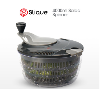 SLIQUE Salad Spinner Manual Vegetable Drainer Handheld Strainer Household Kitchen Essentials 4000ml