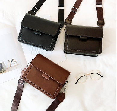 Yvon fashion Leather shoulder sling bag for women men unisex (high quality) 2281#