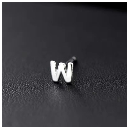 A-Z Initial Letter Stud Earrings for Women Girls Birthday Gift Silver Plated 26 Alphabet Name Ear Piercing Jewelry W