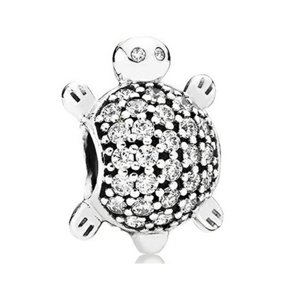 Clover Sea Turtle Cherry Charms 925 Silver Bracelet Accessories Lovers Diamond Inlaid Beads 003