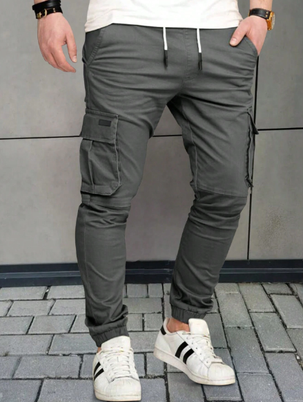Manfinity LEGND Men's Loose Casual Cargo Pants With Drawstring