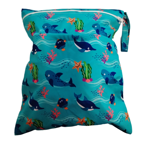 30x37cm Cloth Diaper Wet Dry Bags Double Zipper Mixed Color Printed Portable Waterproof Dag Storage Bag Swimwear Bag C24