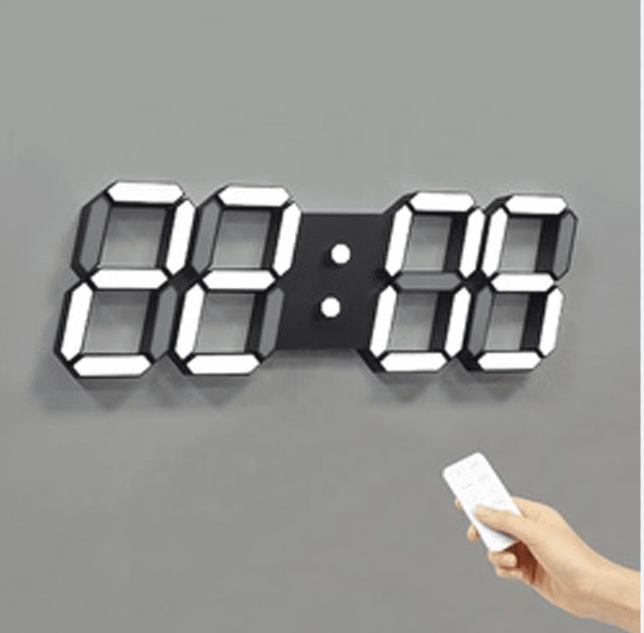 Digital Clock Wall Decor Smart 3d Alarm Clock Led Kitchen Office Table Desk Alarm Temperature Clock